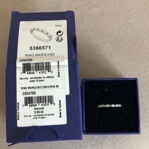 New Swarovski Marquis Silver Ring Size 7 (55)